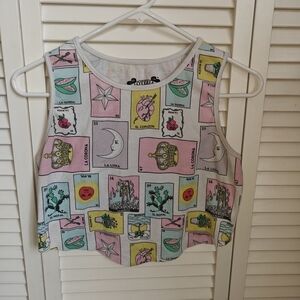 Loteria Printed Crop Top Women's Teen Size XL